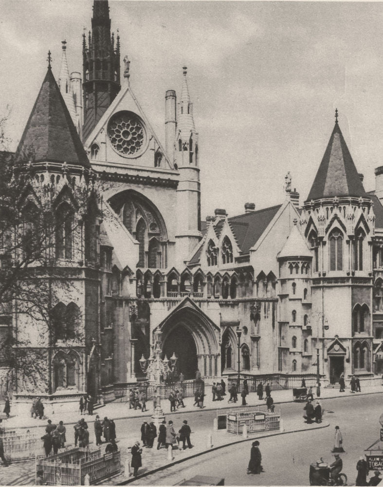 LONDON. Royal Courts Justice Window the corner Essex Street 1926 old print